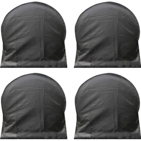 Lot de 4 housses de pneu imperméables et coupe-vent, compatible avec camping-car, VUS, camion, remorque, voiture, noir, en tissu Oxford et PVC, 68,6 - 81,3 cm, UV protection (1/5)
