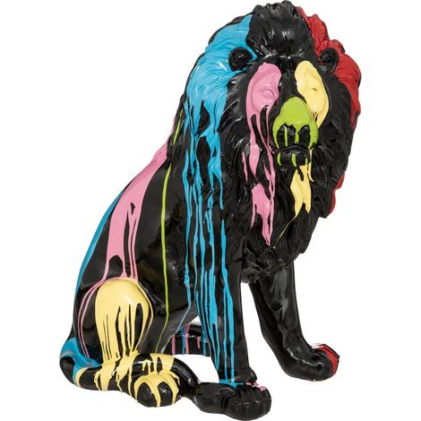 Statuetta di leone nero 46x60cm - Atmosphera créateur d'intérieur