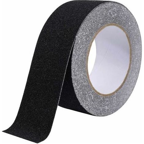 Ruban Adhésif Antidérapant, Bande Antidérapante à Haute Traction Adhérence, Bande Adhésive Abrasive Solide de Sécurité pour Escaliers, Marchepieds, Rampes, Extérieur et Intérieur 5 cm x 10 m Noir (1/4)