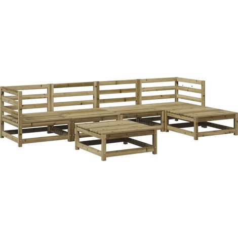Maison Exclusive - 6-tlg. Garten-Sofagarnitur Kiefernholz Imprägn
