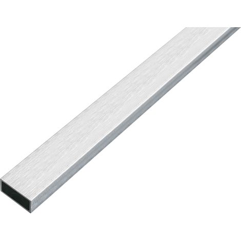 Alberts 488840 Tubo rettangolare, alluminio, design acciaio inox, chiaro, 1000 x 20 x 10 mm (1/4)