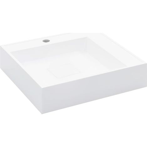 Wash Basin 50x50x12.3 cm Mineral Cast/Marble Cast White vidaXL