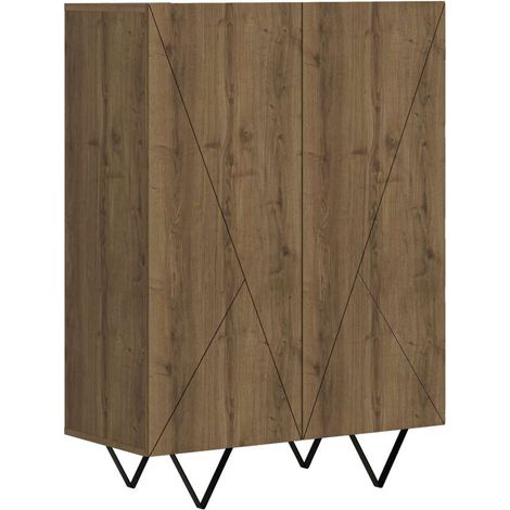 Mueble auxiliar 2 puertas Camelia acabado nogal, 125cm(alto) 90cm(ancho) 41.8cm(largo) (1/5)