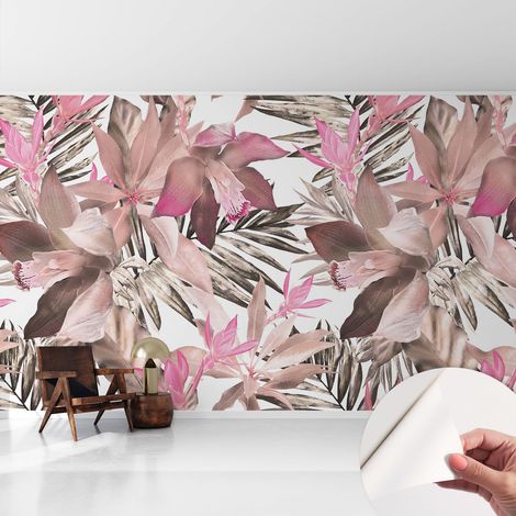 Fotomurale adesivo stickers - murali decorativo - soggiorno moderno - effetto realistico - Fiori esotici 416x254 cm (1/5)