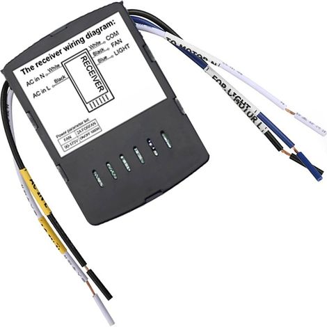 Mando a distancia WiFi para ventilador de techo con control por voz y 3 velocidades, kit de control inteligente para ventilador y luz, 110 V, compatible con Alexa y Google Assistant. (1/5)