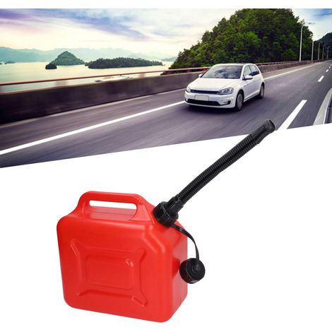 Fût à essence en PEHD épaissi de 1,3 gallon avec lignes de graduation transparentes, fût de carburant en plastique rouge haute résistance. (1/5)