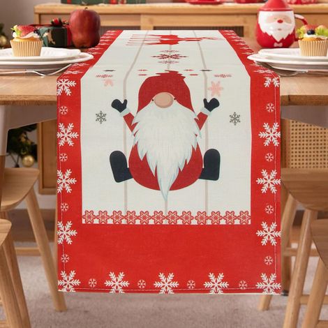 Camino de mesa navideño rectangular de 180 cm x 32 cm, ideal para decorar la mesa, el comedor y el hogar. (1/5)
