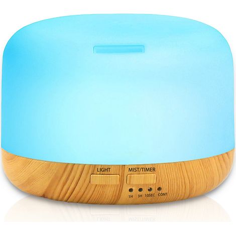 Diffuseur d'huiles essentielles 300 ml, humidificateur ultrasonique pour maison, brumisateur d'arômes avec 7 lumières LED, idéal pour yoga/bureau/SPA (1/5)