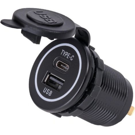 Prise de chargeur véhicule 12/24V avec Ports USB-A et USB-C (1/3)