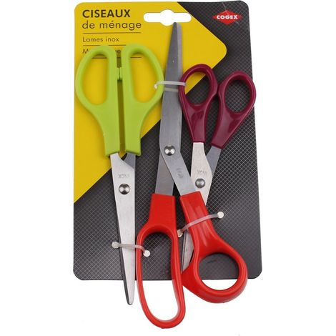 Cogex - set aus 3 bi-material-scheren mit klinge aus rostfreiem stahl - 060824 -