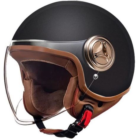 Halboffener Jet-Motorradhelm für Herren (ECE-geprüft), Urban-Jet-Helm, kompakter Motorrad- und Rollerhelm für Damen mit Anti-Rutsch-Schutz (1/5)
