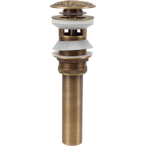 Sink drain, retractable drain plug, anti-clogging, easy to install, universal antique style for apartments (with hole) (1/5)