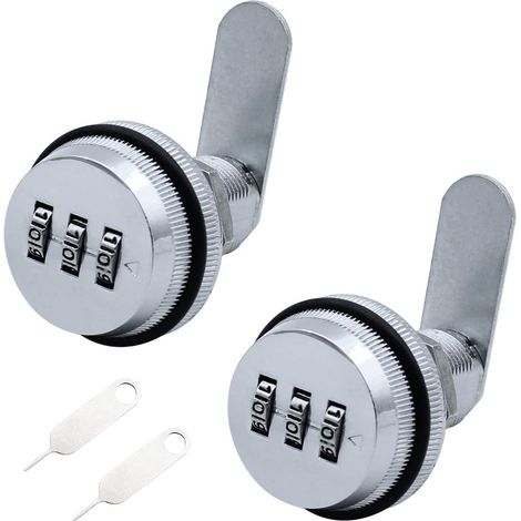 Cadenas à combinaison, 3 chiffres, lot de 2 unités, pour installation à domicile et usage quotidien.-AquaForge (1/5)