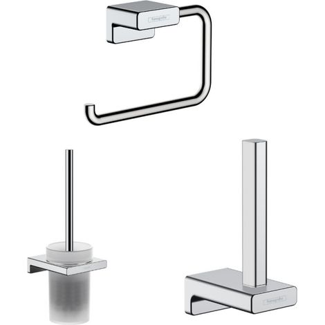 HANSGROHE Escobillero Addstoris + Portarrollos + Reserva portarrollos cromado