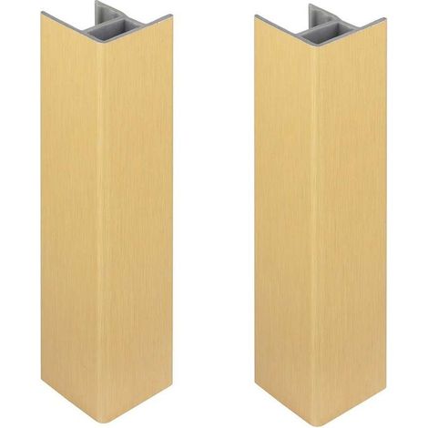Junta de zócalo de 150 mm – Acabado en oro cepillado – Esquina angular para cocina – Conector de PVC (1/3)