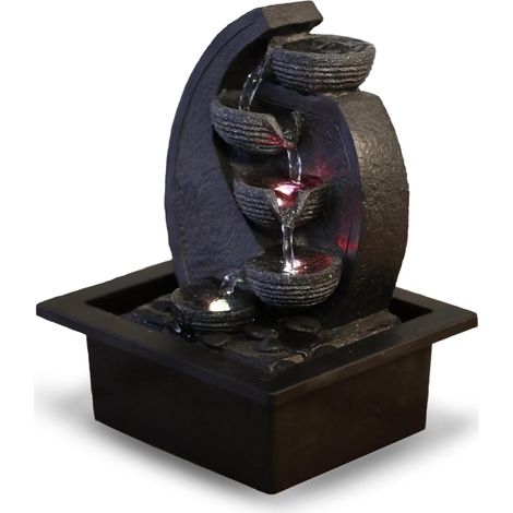 Zen'Light, Cascata-V2 Fontana poliresina, Colore: Grigio/Nero 17 x 21 x 26 cm (1/5)