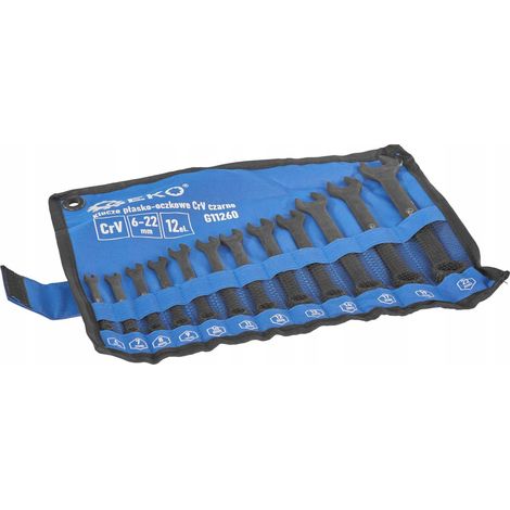 Clés mixtes CRV - noires 6-22 mm, 12 pièces (20) (1/4)