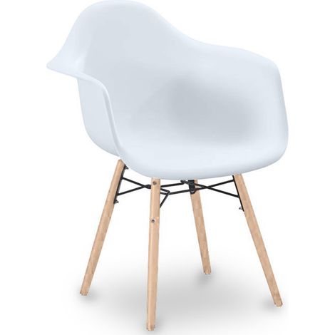 Sedia da Pranzo Design Scandinavo - Gambe in Legno - Nordika Bianco (1/4)