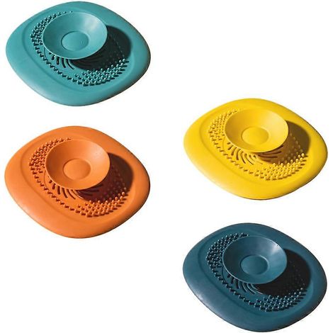 Lot de 4 filtres à eau pour évier, douche, bonde de sol, attrape-cheveux, bouchon de vidange pour baignoire, passoire à cheveux pour évier et baignoire (1/5)