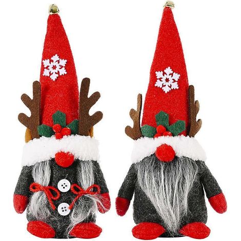 Renne Noël nain ornements créatif bois de cerf nain ornements décoration maison cadeau (1/5)