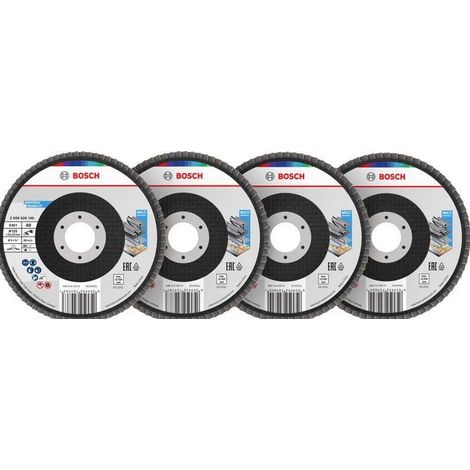 Bosch X451 Fächerschleifscheiben Set, 125 x 22,23 mm, K40/K60/K80/K120, Z27, 60-tlg. (1/5)