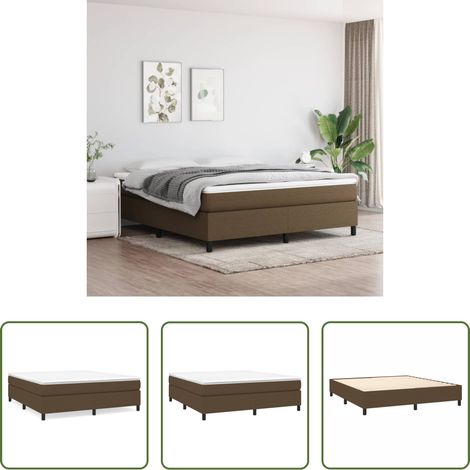 vidaXL Schlafzimmer - Boxspringbettgestell Dunkelbraun 160x200 cm Stoff (1/5)