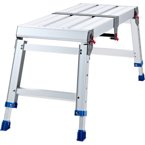 Mophorn Klappbare Arbeitsplattform 851x305mm, Höhenverstellbare Alu-Bühne mit 226,8kg Tragkraft, 360-508mm Arbeitshöhe, Sicherheitsverriegelung und Tragbarkeit für Haushalt und Werkstatt (1/5)