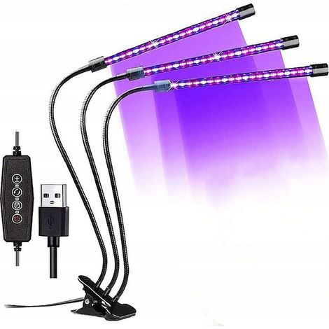 Lumière de plante à LED Double tête Double Tube Clip Lumière de croissance de plantes succulentes 18W (1/5)