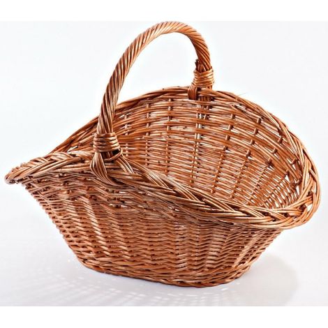 Panier à bûches en osier rouge naturel