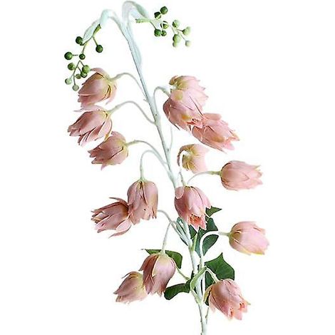Fleur 1 branche en soie artificielle réaliste, conservation fraîche, résistante aux intempéries, composition florale, fausse campanulerose (1/5)