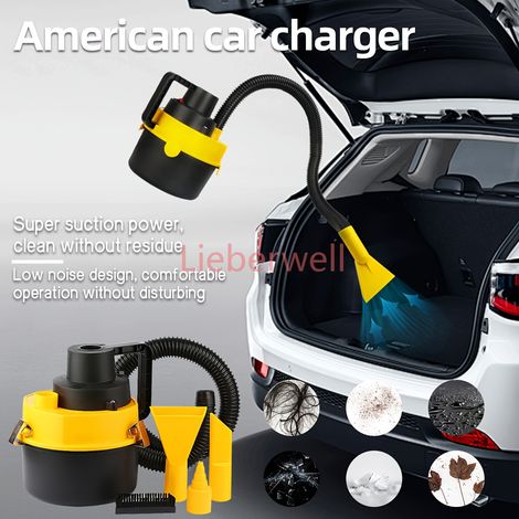 Aspirateur de voiture portable multifonctionnel, double usage, pour maison, voiture, haute puissance, nettoyage universel humide et sec, artefact de dépoussiérage,yellow