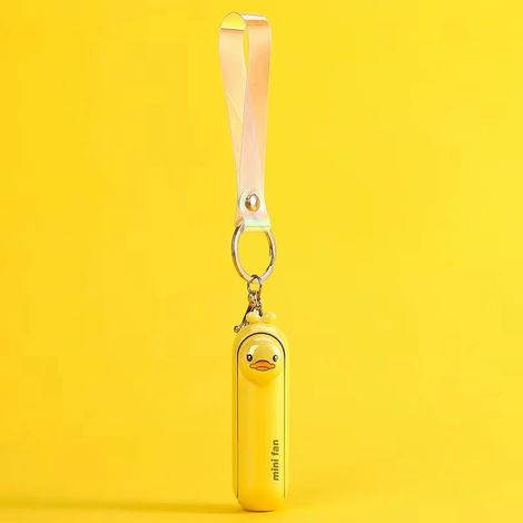 (Jaune) Mini ventilateur mignon, pliable et portable, rechargeable par USB, pour table de chevet. (1/5)