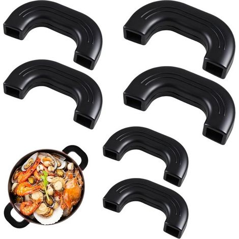 Juego de 3 mangos de silicona antideslizantes para sartenes, mangos resistentes al calor para cocinar, adecuados para sartenes, woks y cacerolas. (1/5)