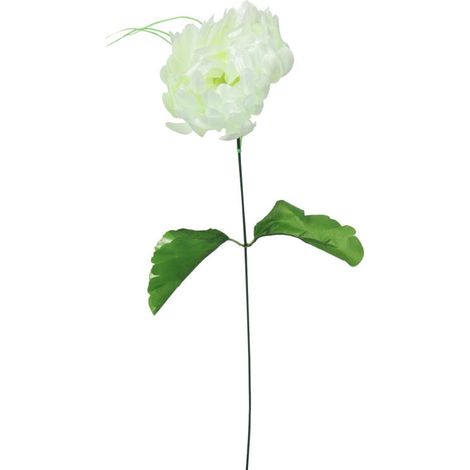Künstliche weiße Chrysantheme 45 cm - Dekoration für Allerheiligen (1/2)