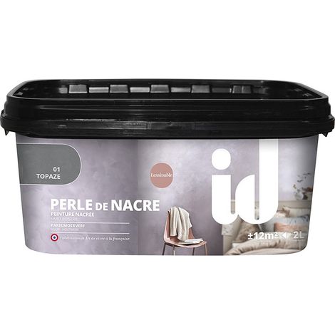 Peinture nacrée 2L topaze – Finition brillante pour murs et boiseries – Lessivable – Application rouleau – Fabrication française – Id Paris (1/3)