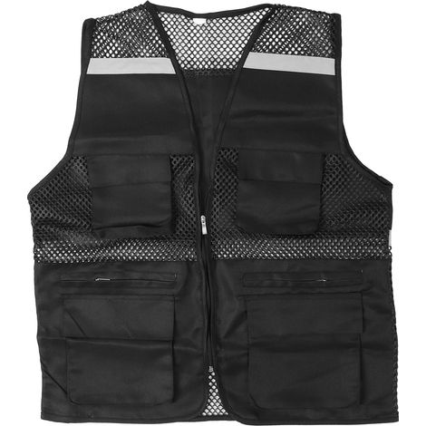 Reflective Working Vest Multiple Pockets Mesh Design High Visibility Breathable Safety Vest with Reflective Strips
