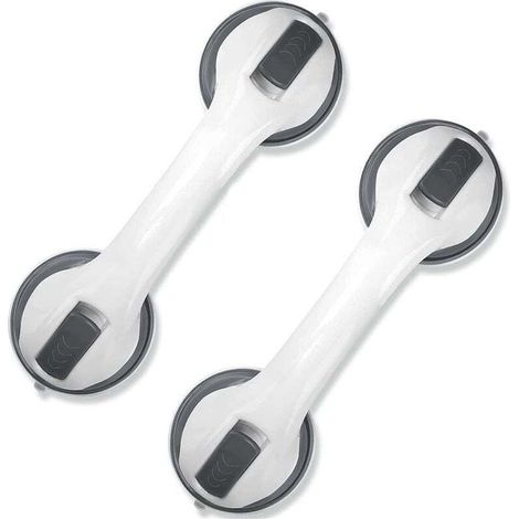 Set of 2 Suction Cup Shower Handles - Portable Safety Handles for Children and the Elderly - Grey (1/5)