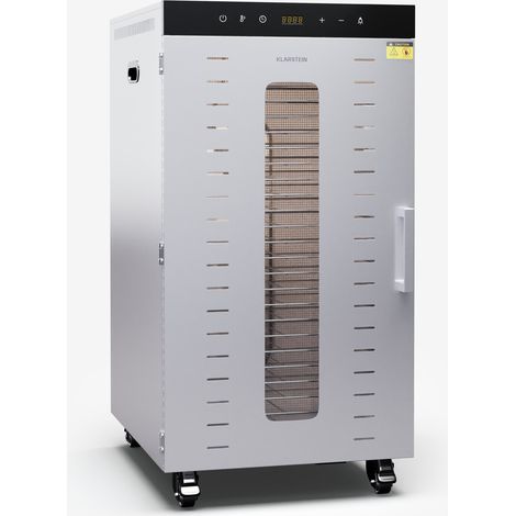 Klarstein Deshidratador MasterJerky 350 con 2.000 W Rango de temperatura de 30 - 90 °C con temporizador de 24 horas Acero inoxidable