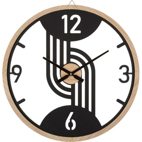 Orologio da parete in metallo nero, Ø60x2,5 cm – Clips (1/5)