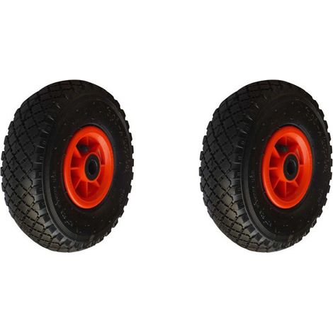 Lot de 2 roues gonflables 260x85mm – Charge maximale 270kg – Alésage 20mm – Roues à rouleaux pour diable – HTR