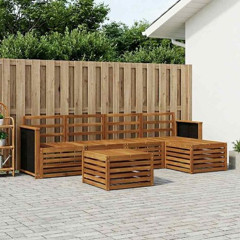 vidaXL Outdoor Sofa Set 6 pcs Natural (1/5)