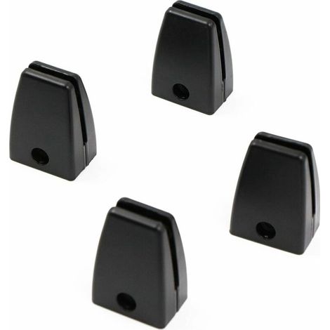 Abrazaderas para estantes de vidrio, soportes para vidrio, 4 unidades, accesorios de oficina de aleación de aluminio resistentes, accesorios para muebles duraderos y antideformación. Color negro. (1/5)
