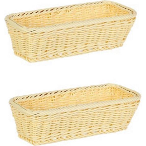 Panier tressé en rotin plastique pour ranger cuillères, fourchettes, couteaux et baguettes B-- (1/5)