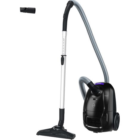 Hoover HE1 Aspirapolvere a traino con sacco compatto e potente per pavimenti duri e tappeti, Filtro per la polvere EPA, Capacità del sacco 2,5L, Accessori integrati, Raggio d'azione 7,5m [HEZ107HM] (1/4)