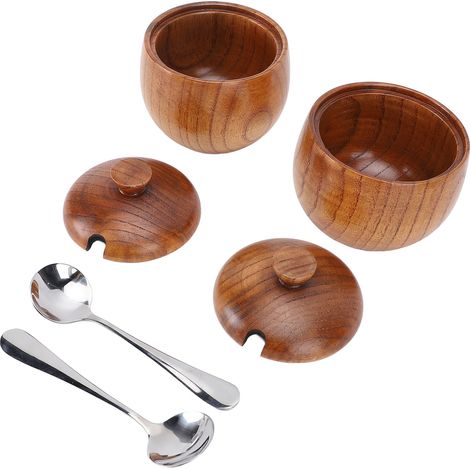 Scatola per spezie in legno, contenitore per spezie, scatola per condimenti, contenitore da cucina per il sale