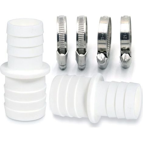 Lot de 2 raccords de tuyau avec colliers de serrage - Adaptateur de tuyau de piscine - Double embout de tuyau (2 x 32 à 38 mm) (1/5)