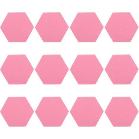 Lot de 12 tableaux mémo hexagonaux en feutre autocollant-12X12X0.5CM-Pink (1/4)