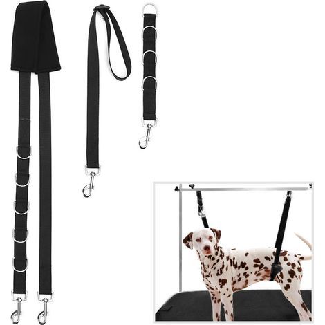 Sangle de fixation pour table de toilettage - Noir - Réglable, robuste, pour une coupe ou un toilettage en sécurité (1/4)