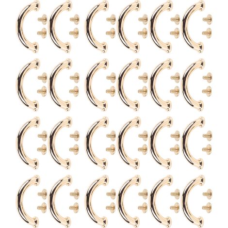 Lot de 20 attaches pour pont arqué en métal 5,5 mm, boucle de connexion à vis en forme d'anneau en D, couleur or clair, 25 x 11 x 5 mm (1/5)