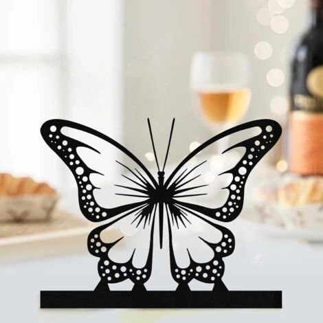 Bougeoir Papillon Photophore, Décoration Printemps Noir Bougeoir Papillon Métal 4cm Bougie pour Bougeoirs Bâton Bougies Chauffe-Plat Décoration Table Pâques Décoration Printemps Décoration en Métal (1/5)
